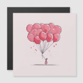 元気いっぱいのバルーンかわいいバレンタインのデイカード (正面/裏面)