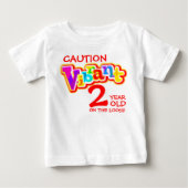 元気いっぱい2歳児のTシャツ ベビーTシャツ (正面)