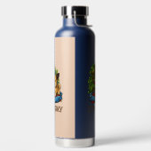 "元気いっぱい" かわいいコーヒー犬の水ボトル ウォーターボトル (左面)