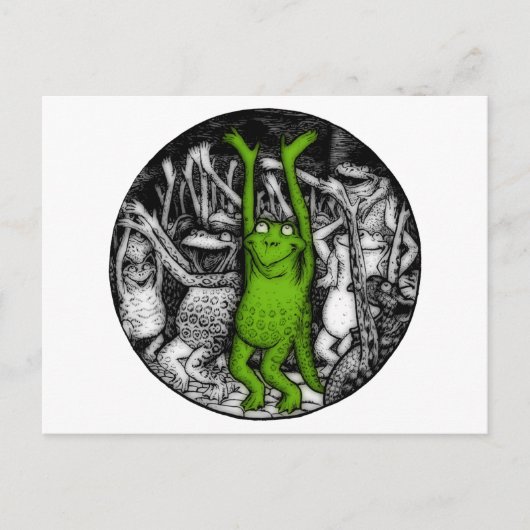 元気づけるカエル ポストカード (正面)