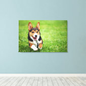 元気で元気な子犬 キャンバスプリント (インサイチュ (ウッドフロア))