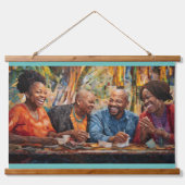 元気で楽しい友達の笑い声 吊り下げ型タペストリー (正面)