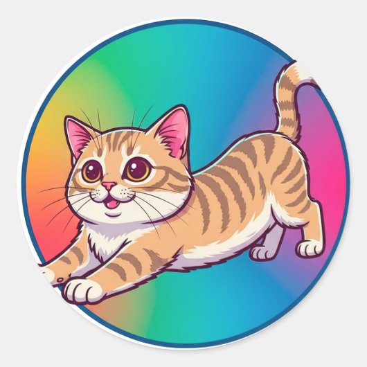 元気なオレンジタビー子猫 ラウンドシール (正面)