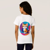元気なオレンジタビー子猫 Tシャツ (裏面フル)