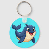 元気なキャラクターのクジラの泳ぎ キーホルダー (裏面)