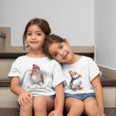 元気なコマドリのクリスマスキッズウェア Tシャツ