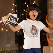 元気なコマドリのクリスマスキッズウェア Tシャツ