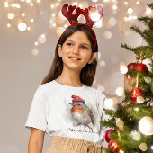 元気なコマドリのクリスマスキッズウェア Tシャツ