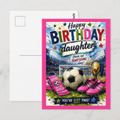 元気なサッカー娘の誕生日カード ポストカード (正面/裏面)