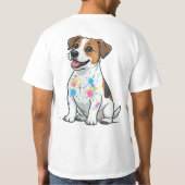 元気なジャック・ラッセル・スプラッターファン Tシャツ (裏面)