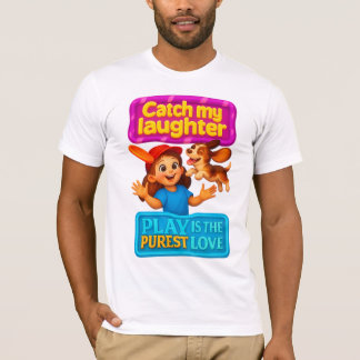 元気なスポーツ少女とビーグルパピー Tシャツ