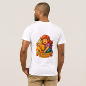 元気なスポーツ少女とビーグルパピー Tシャツ (裏面フル)