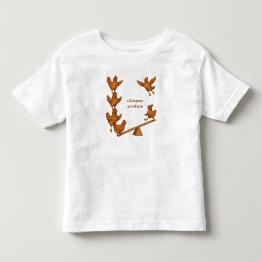 元気なニワトリのサーカス団 トドラーTシャツ (正面)
