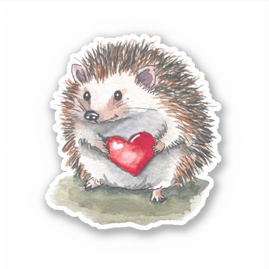 元気なハリネズミ シール (正面)