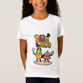 元気なハローサマー|カラフルな海洋動物 Tシャツ