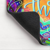 元気なハートカラフルの花おもしろいを生きる マウスパッド (コーナー)