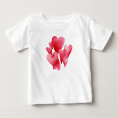 元気なピンクのハート ベビーTシャツ (正面)
