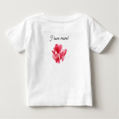 元気なピンクのハート ベビーTシャツ (裏面)