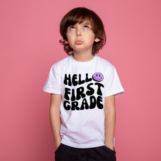 元気な一年生 レトロな小学校入学式 Tシャツ