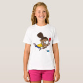 元気な女子ホッケー選手 Tシャツ (正面フル)