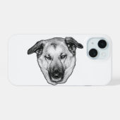 元気な犬の頭のiPhoneケース iPhone 15ケース (裏面横)