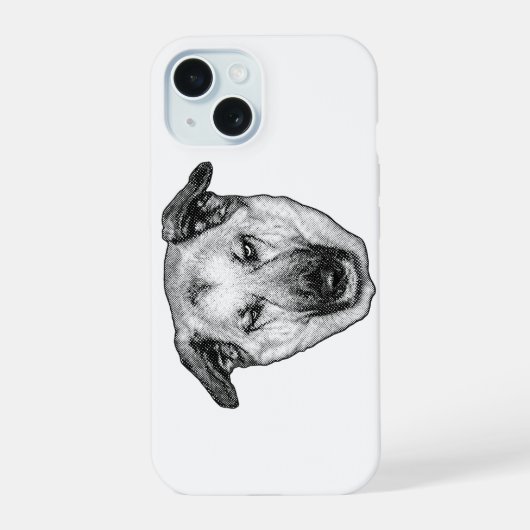 元気な犬の頭のiPhoneケース iPhone 15ケース (裏面)