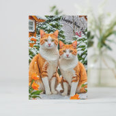 元気な猫たち2匹 招待状 (スタンド正面)