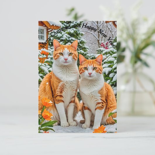 元気な猫たち2匹 招待状 (スタンド正面)