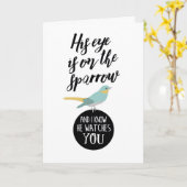 元気になれ – 彼の目はスズメ カード (黄色い花)