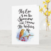 元気になれ – 彼の目はスズメ カード (黄色い花)