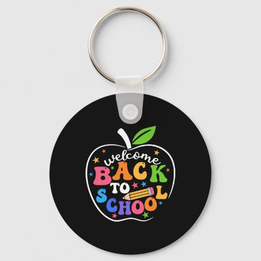 元気に戻ってきてね！楽しい学校生活を Back To School T キーホルダー (正面)