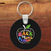 元気に戻ってきてね！楽しい学校生活を Back To School T キーホルダー (正面)