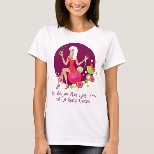 元気に暮らし、愛し尽くす Tシャツ (正面)