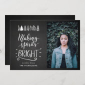 元気を出す |チャルクボードのクリスマス写真 シーズンカード (正面/裏面)