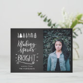 元気を出す |チャルクボードのクリスマス写真 シーズンカード (スタンド正面)