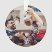 元気を出す |ネイビーブルークリスマスの写真 オーナメント (正面)