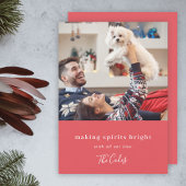 元気を出す |モダンクリスマスの赤い写真 シーズンカード