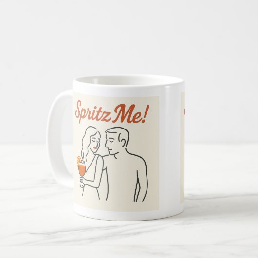 「元気を出せ!」 アペリ気のあるそぶりをしたティイタリアンボ・カップル・マグ コーヒーマグカップ (正面左)