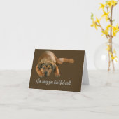 元気を出感じせ子犬 カード (黄色い花)