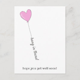元気出して！ - かわいいピンクの風船 - 早期回復 ポストカード
