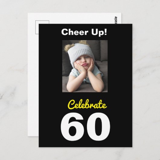 元気出して！60歳の誕生日を祝おう 面白いポストカード ポストカード (正面/裏面)
