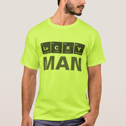 元素の化学周期表： LuCKY Tシャツ (正面)