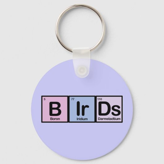 元素を使った鳥 キーホルダー (正面)