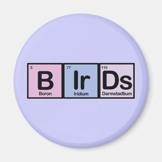 元素を使った鳥 マグネット (正面)