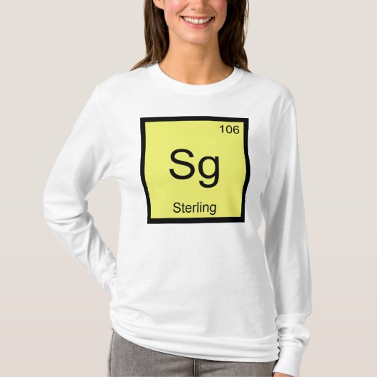元素周期表のスターリング名の化学 Tシャツ (正面)