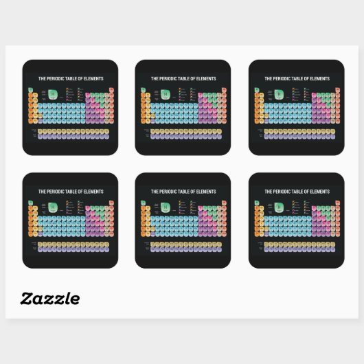 元素周期表の装飾用クッション スクエアシール (シート)