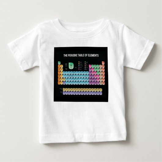 元素周期表の装飾用クッション ベビーTシャツ (正面)