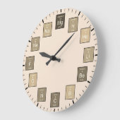 元素周期表ベージュ科学者時計 ラージ壁時計 (傾斜)