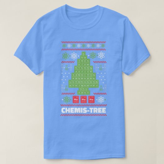 元素周期表化学元素クリスマスツリータ Tシャツ (デザイン正面)