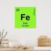 元素周期表（鉄） ポスター (キッチン)